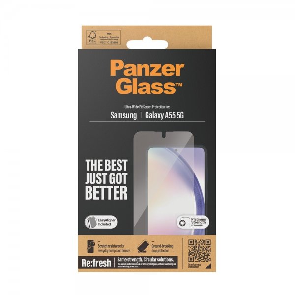 PanzerGlass Samsung Galaxy A55 -näytönsuoja Ultra-Wide Fit EasyAligner