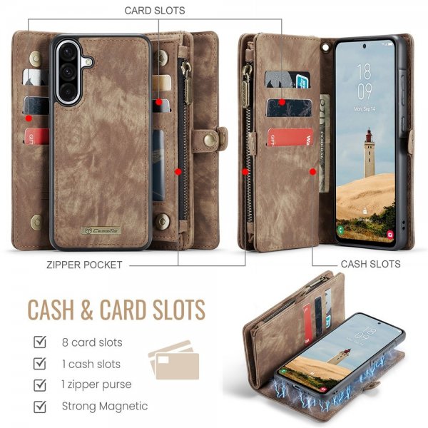 CaseMe Samsung Galaxy A56 -suojakotelo 008 Series Irrotettava kuori, ruskea