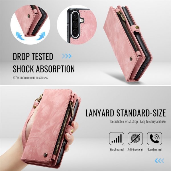 CaseMe Samsung Galaxy A56 -kotelo 008 Series, irrotettava kuori, vaaleanpunainen