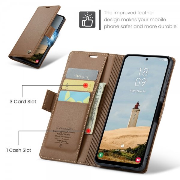 CaseMe Samsung Galaxy A56 -suojakotelo 023 Series Ruskea