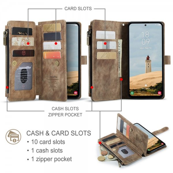 CaseMe Samsung Galaxy A56 Kotelo C30 Series Ruskea
