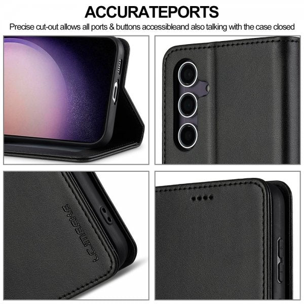 Lc.Imeeke Samsung Galaxy A56 -suojakotelo korttipaikalla ja jalustatoiminnolla, musta