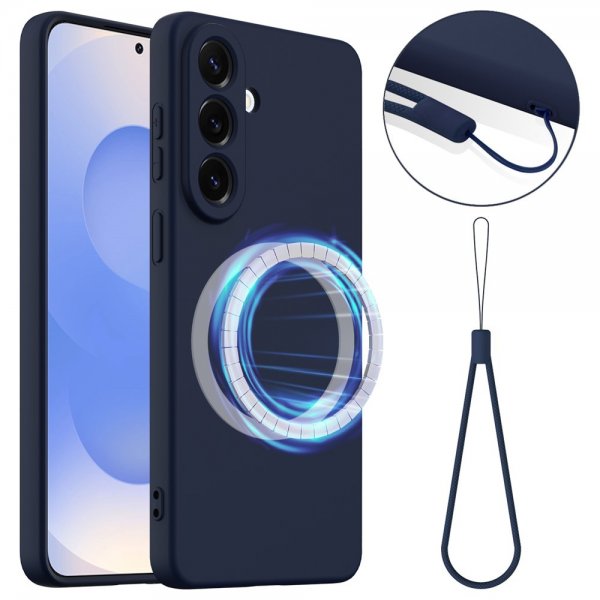 Samsung Galaxy A57 Kuori hihnalla Silikoni MagSafe Sininen