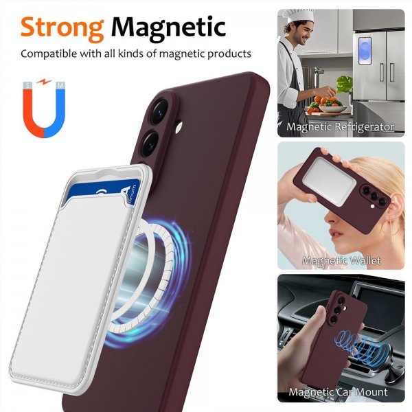 Samsung Galaxy A57 Kuori rannehihnalla silikoni MagSafe Punainen