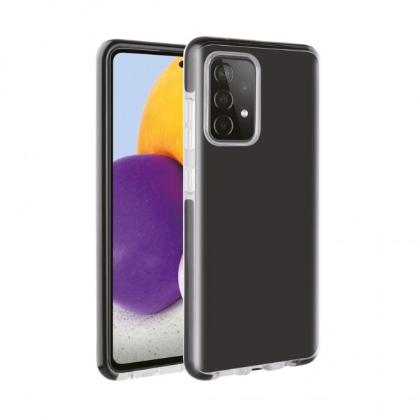 Vivanco Samsung Galaxy A72 -suojakuori Rock Solid, läpinäkyvä/musta