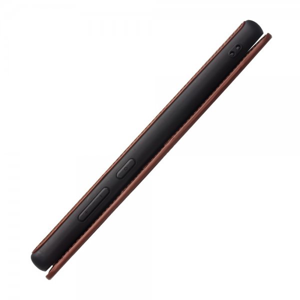 Qialino Samsung Galaxy Note 20 Ultra -kotelo, aitoa nahkaa, ruskea