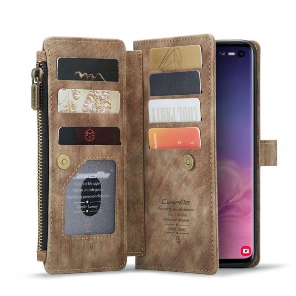 CaseMe Samsung Galaxy S10 -suojakotelo C30-sarja, ruskea