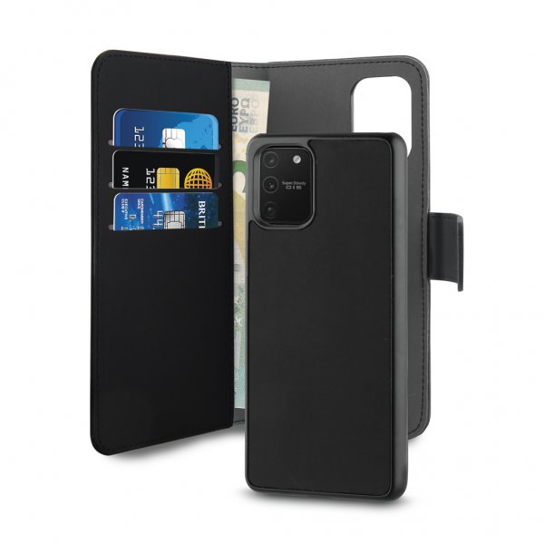 Puro Samsung Galaxy S10 Lite kotelo lompakko irrotettava 2 in 1 musta