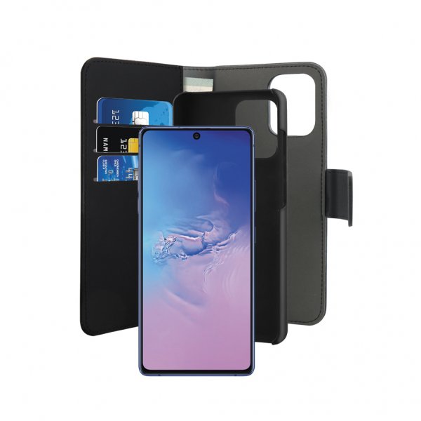 Puro Samsung Galaxy S10 Lite kotelo lompakko irrotettava 2 in 1 musta