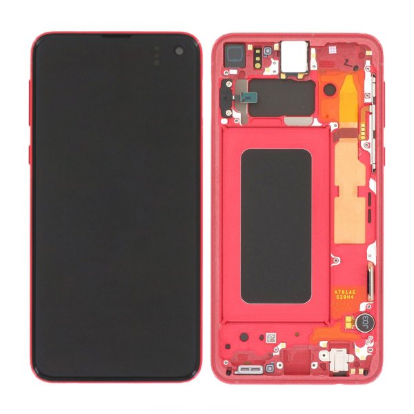 Samsung Galaxy S10e (SM-G970F) näyttö ja alkuperäinen LCD-paneeli - punainen