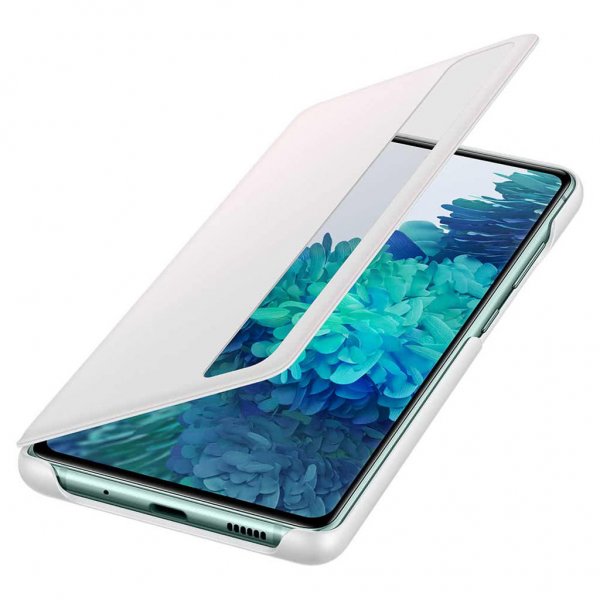 Samsung Alkuperäinen Samsung Galaxy S20 FE Smart Clear View Cover -suojakotelo, valkoinen