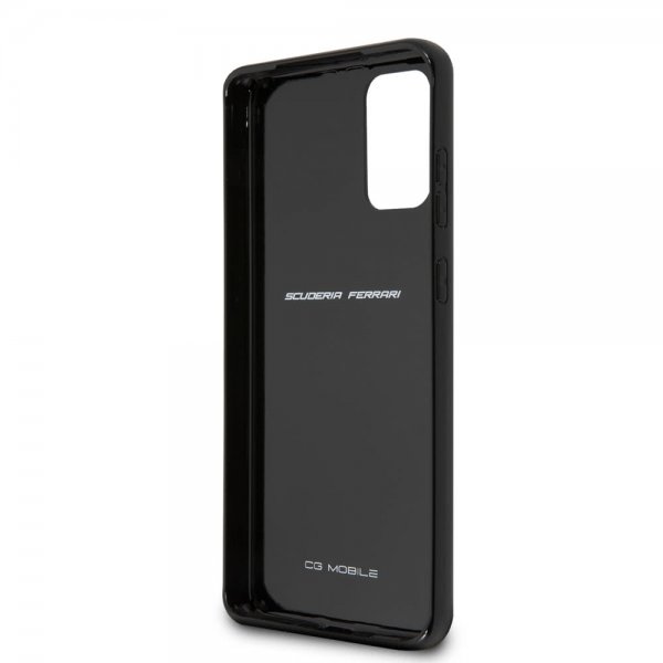 Ferrari Samsung Galaxy S20 Plus -kuori hiilikuitutekstuurilla, musta