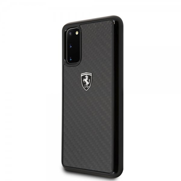 Ferrari Samsung Galaxy S20 Suojakuori Hiilikuitutekstuuri Musta