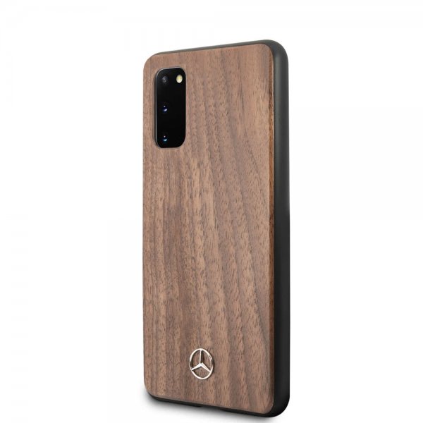 Mercedes Benz Samsung Galaxy S20 Suojakuori Wood Line Ruskea