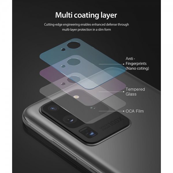 Ringke Samsung Galaxy S20 Ultra Kameran suojalasi Camera Protector Glass 3-pakkaus