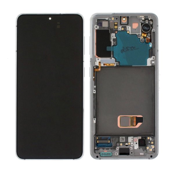 Samsung Galaxy S21 5G näyttö ja LCD-näyttö alkuperäinen - valkoinen