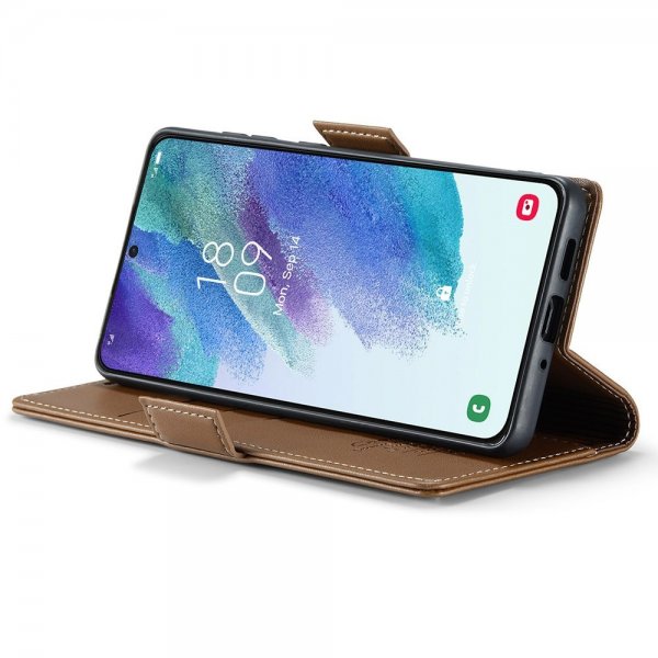 CaseMe Samsung Galaxy S21 FE Kotelo 023 Series Ruskea