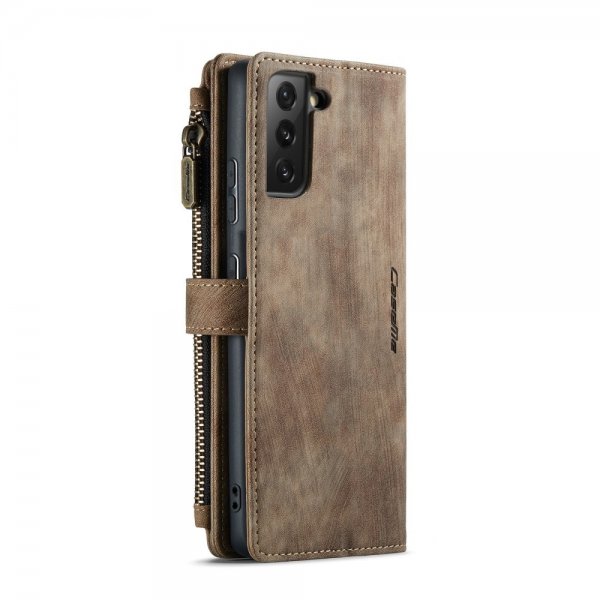 CaseMe Samsung Galaxy S21 FE C30 Series Kotelo, Ruskea