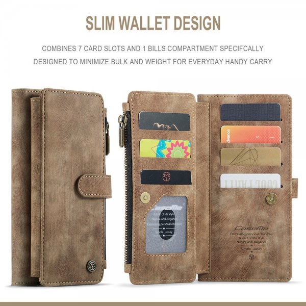 CaseMe Samsung Galaxy S21 FE C30 Series Kotelo, Ruskea