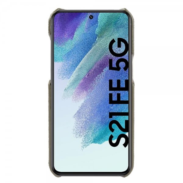 Samsung Galaxy S21 FE Kuori Aitoa Nahkaa MagSafe Tummanvihreä