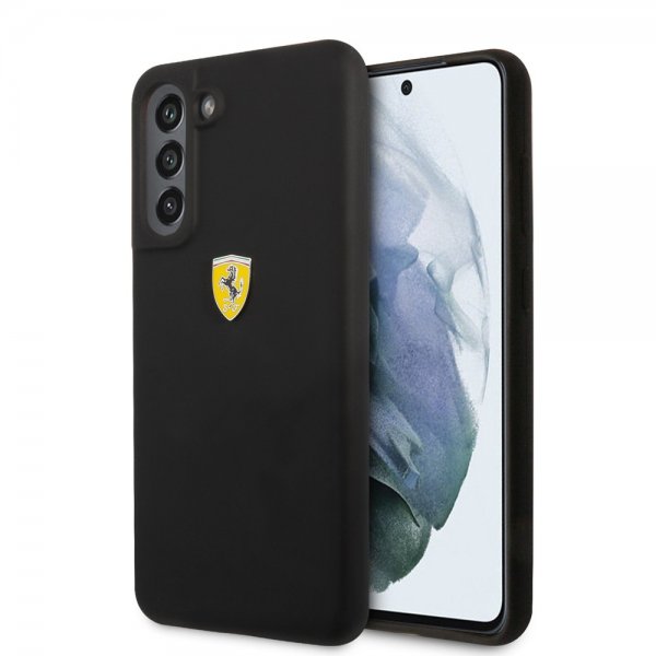 Ferrari Samsung Galaxy S21 FE Kuori Metallilogo Musta