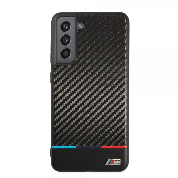 BMW Samsung Galaxy S21 FE Kuori Tricolor Stripe Carbon Musta
