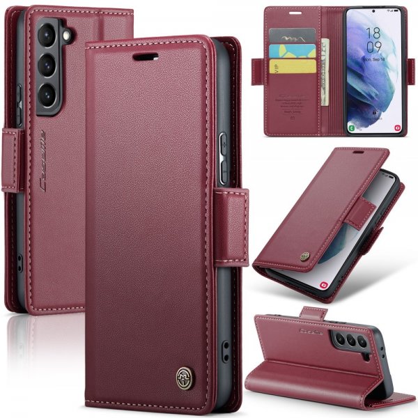 CaseMe Samsung Galaxy S21 -suojakotelo, 023-sarja, punainen