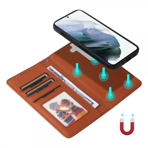 Betopnice Samsung Galaxy S21 Kotelo irrotettavalla kuorella 005 Ruskea
