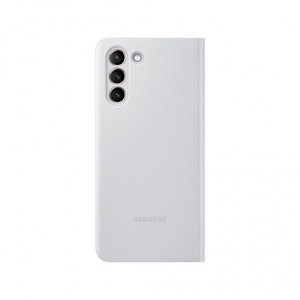 Samsung Alkuperäinen Galaxy S21 -kotelo Smart Clear View Cover Vaaleanharmaa