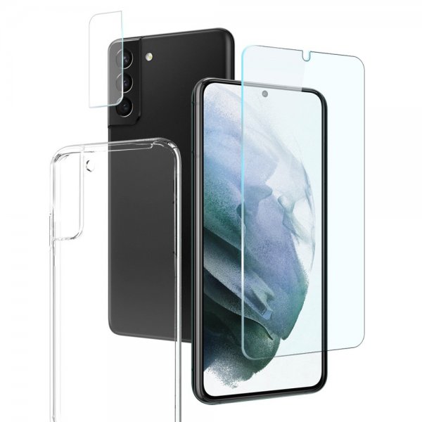 Northjo Samsung Galaxy S21 Plus -kuori näytönsuojalla ja kamerasuojaimella 3-in-1