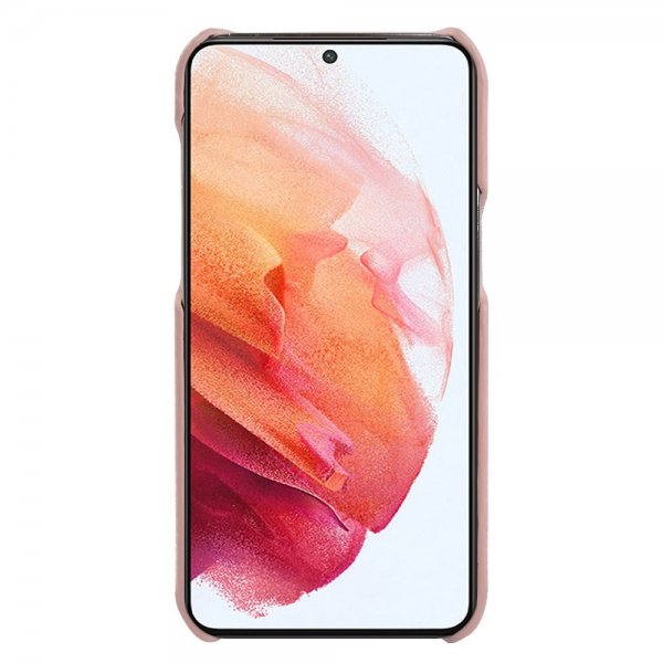 Samsung Galaxy S21 Kuori Aitoa Nahkaa MagSafe Pinkki