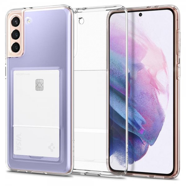 Spigen Samsung Galaxy S21 -suojakuori Crystal Slot läpinäkyvä