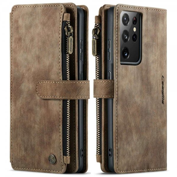 CaseMe Samsung Galaxy S21 Ultra -suojakotelo C30 Series Ruskea