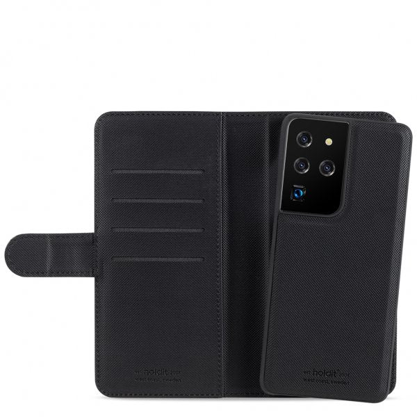 holdit Samsung Galaxy S21 Ultra Suojakotelo Lompakkokotelo Magnet Musta