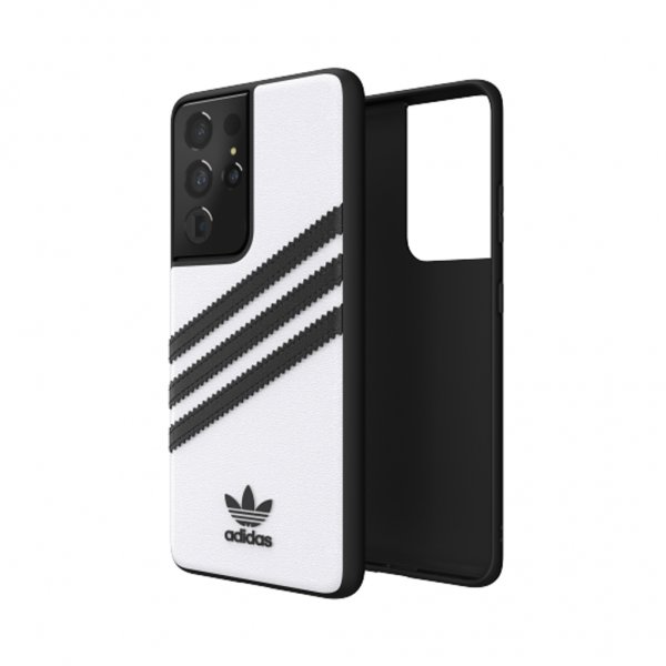 Adidas Samsung Galaxy S21 Ultra -suojakuori 3 Stripes Snap Case, valkoinen