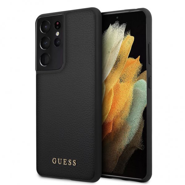 Guess Samsung Galaxy S21 Ultra Kuori Nahkakuvio Musta