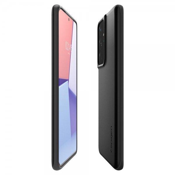 Spigen Samsung Galaxy S21 Ultra -kuori, Thin Fit, musta
