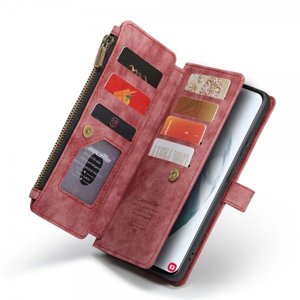 CaseMe Samsung Galaxy S22 -lompakkokotelo C30 Series Punainen