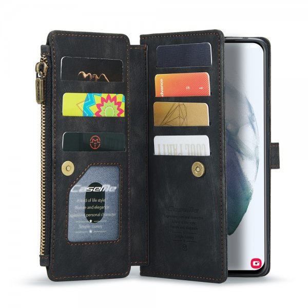 CaseMe Samsung Galaxy S22 -lompakkokotelo C30 Series Musta