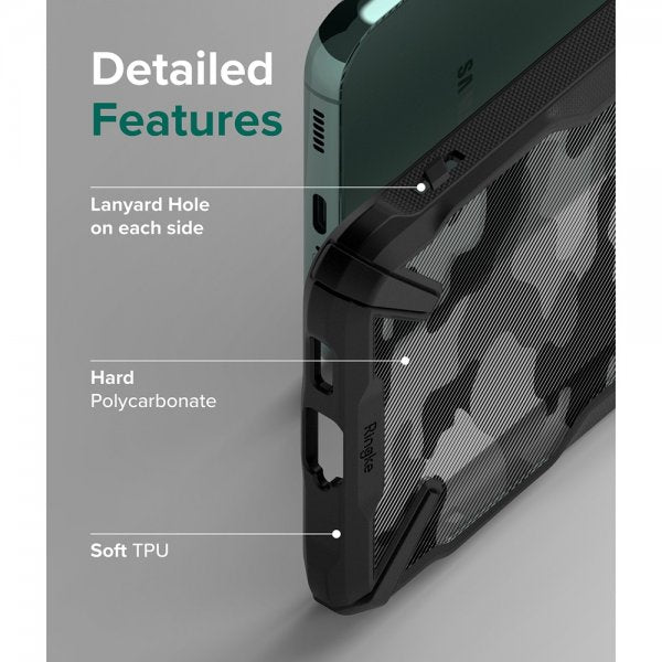 Ringke Samsung Galaxy S22 Plus kuori Fusion-X Camo Black