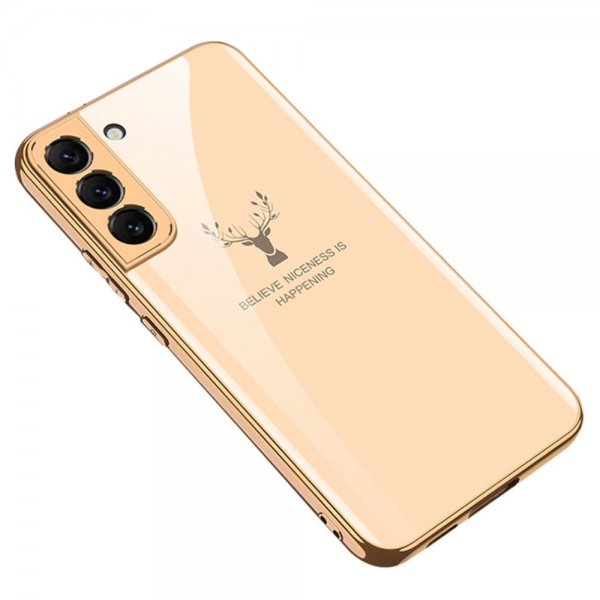 GKK Samsung Galaxy S22 Plus -suojakuori, jossa hirvikuvio, beige