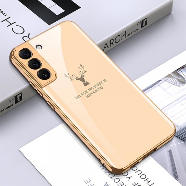 GKK Samsung Galaxy S22 Plus -suojakuori, jossa hirvikuvio, beige