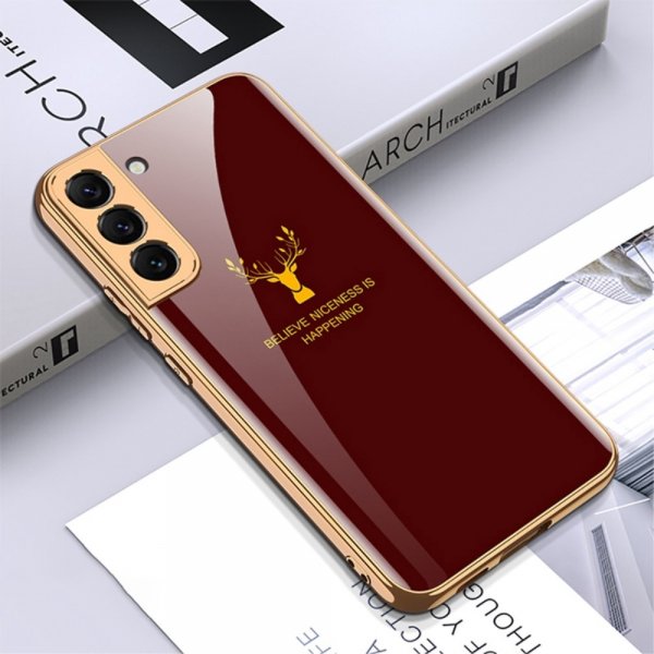 GKK Samsung Galaxy S22 Plus -suojakuori, hirviaihe, viininpunainen
