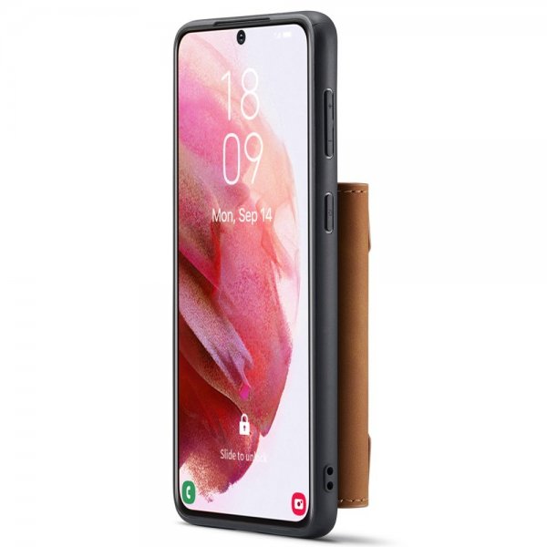 Dg.Ming Samsung Galaxy S22 Plus -suojakuori, M2-sarja, irrotettava korttipidike, ruskea