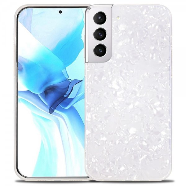 Ipaky Samsung Galaxy S22 Plus Kuori Marmorikuvio Valkoinen