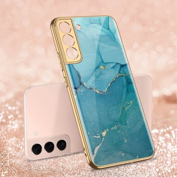 GKK Samsung Galaxy S22 Plus Kuori Kuosi Marmori Sininen