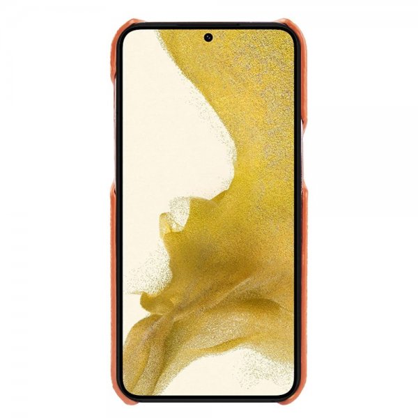 Samsung Galaxy S22 Kuori, aitoa nahkaa, MagSafe, oranssi