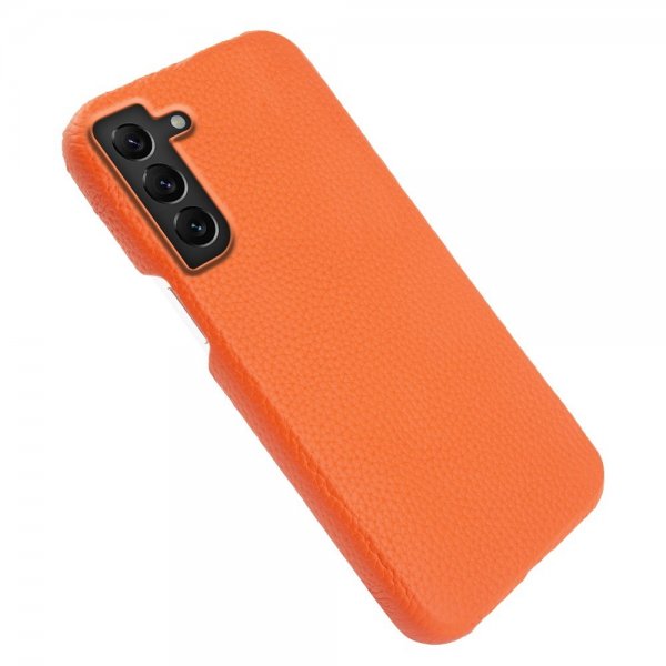 Samsung Galaxy S22 Kuori, aitoa nahkaa, MagSafe, oranssi