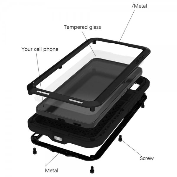Love Mei Samsung Galaxy S22 Kuori Powerful Case Musta