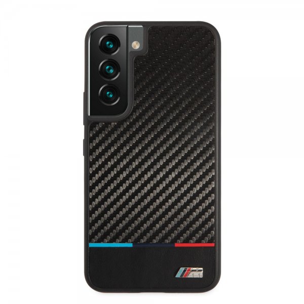 BMW Samsung Galaxy S22 Kuori Tricolor Stripe Carbon Musta